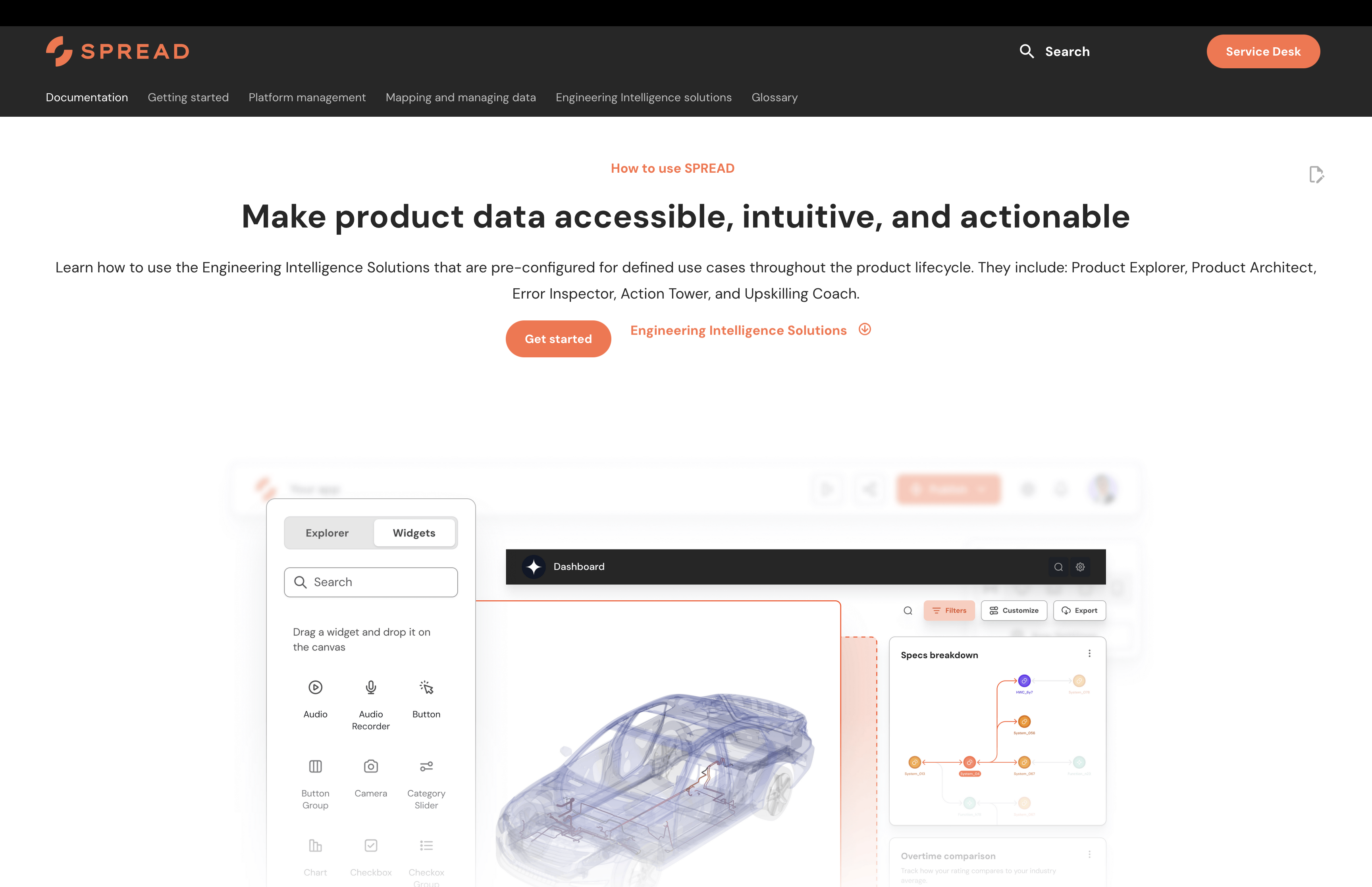 An image of Spread documentation site