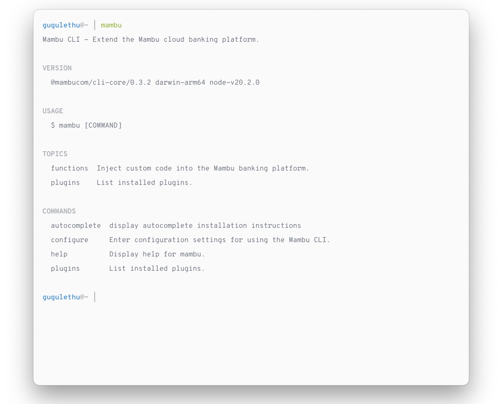 An image of the Mambu CLI